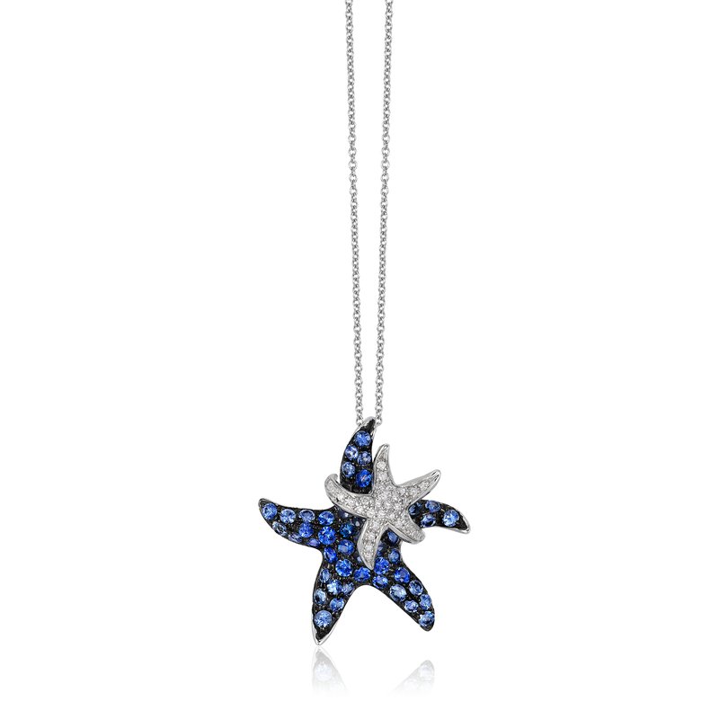 Detail Sapphire Starfish Necklace Nomer 2