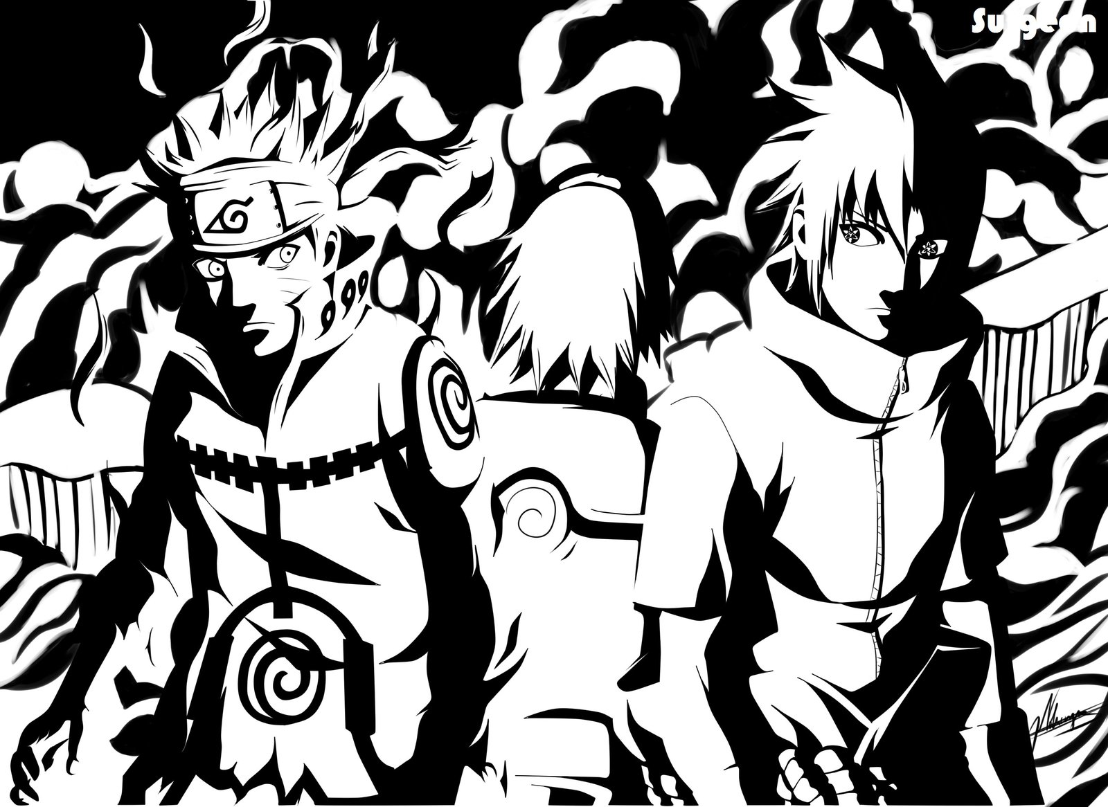 Detail Sasuke Black And White Nomer 40