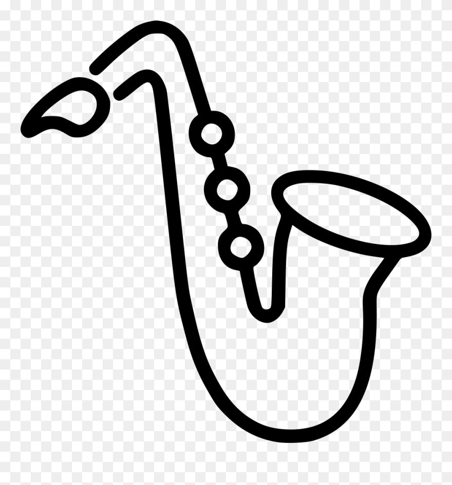 Detail Saxophone Clipart Black And White Nomer 14