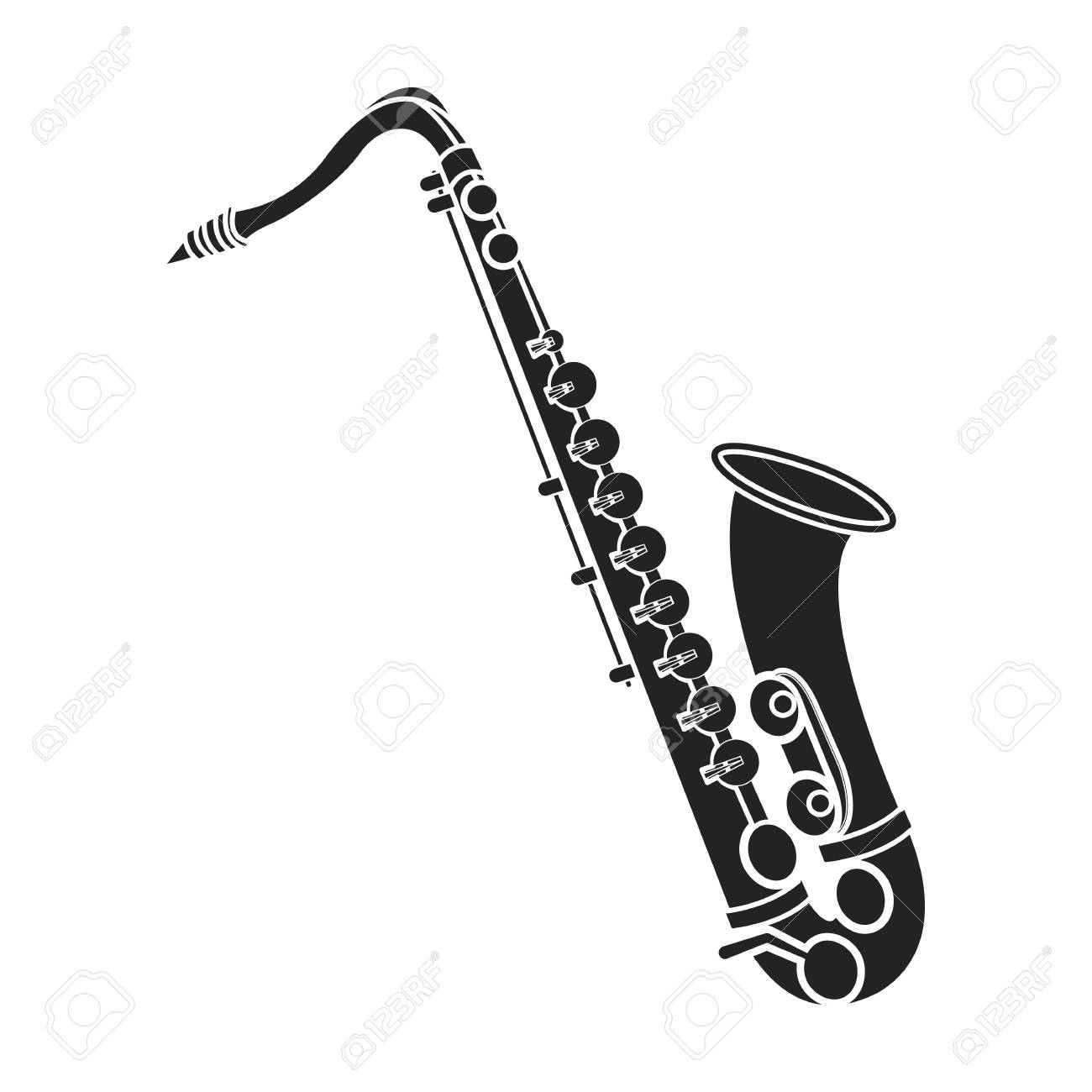 Detail Saxophone Clipart Black And White Nomer 21