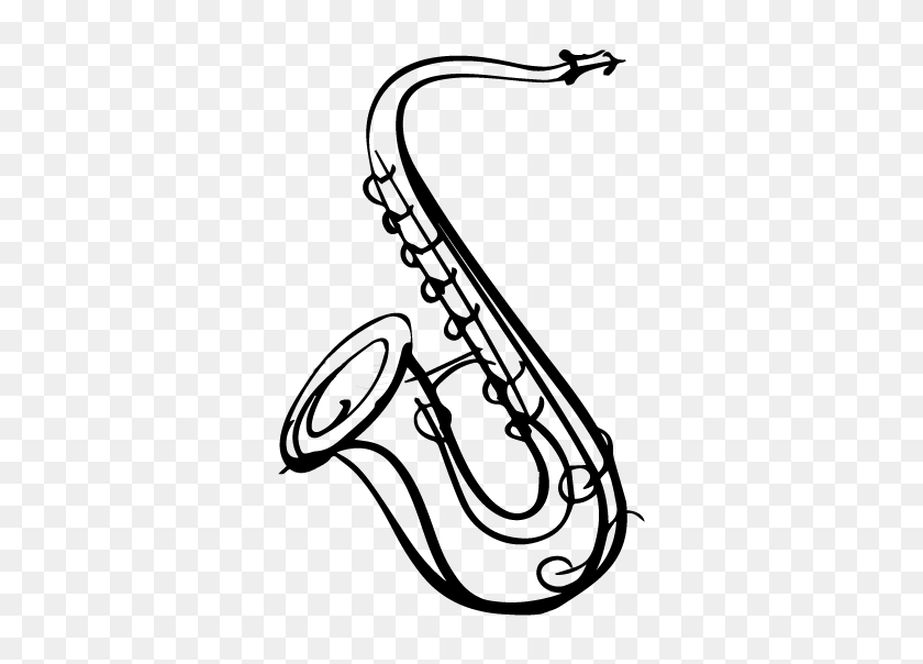 Detail Saxophone Clipart Black And White Nomer 23