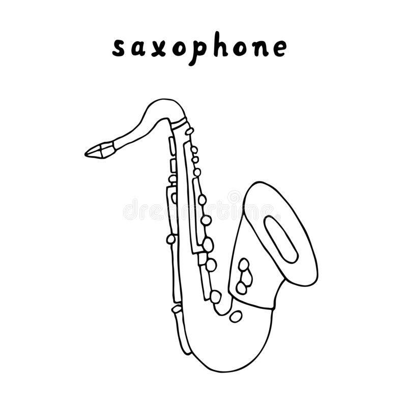 Detail Saxophone Clipart Black And White Nomer 42