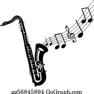 Detail Saxophone Silhouette Clip Art Nomer 18