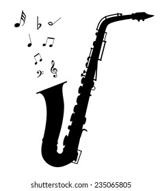 Detail Saxophone Silhouette Clip Art Nomer 19