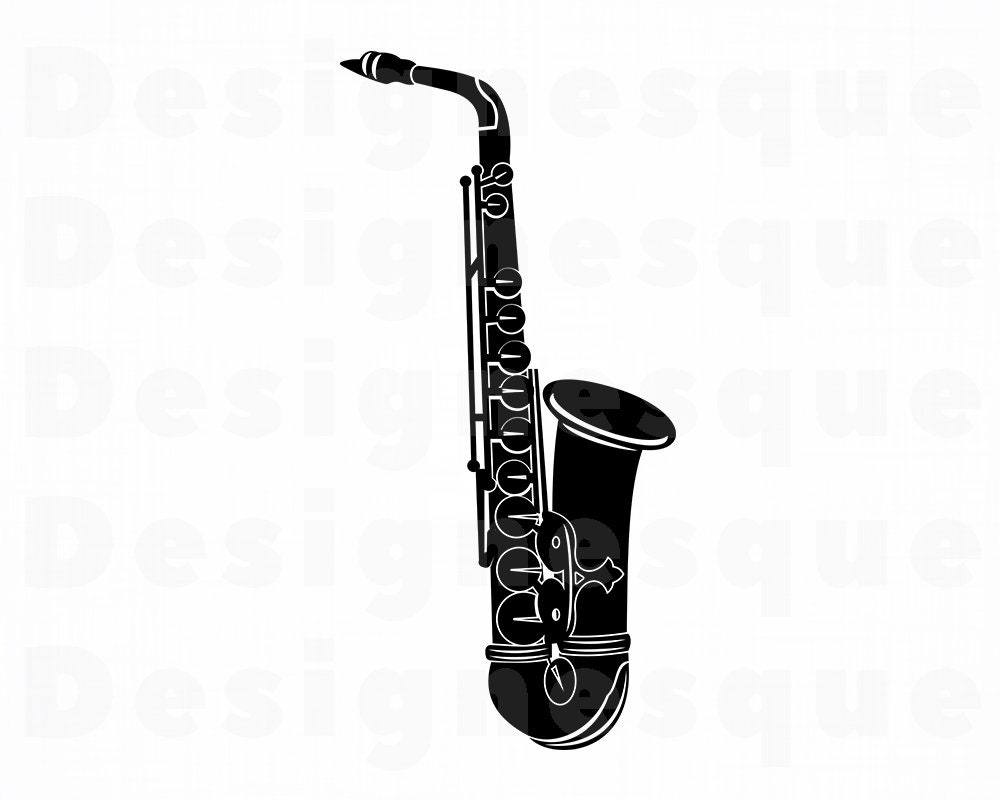 Detail Saxophone Silhouette Clip Art Nomer 27