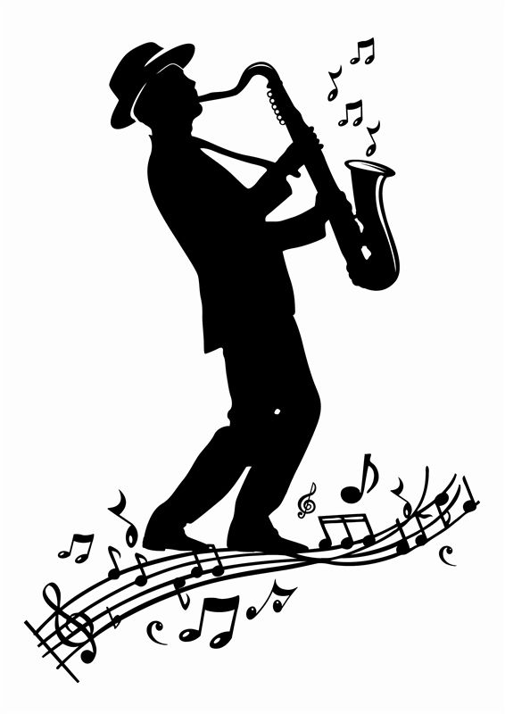 Detail Saxophone Silhouette Clip Art Nomer 40