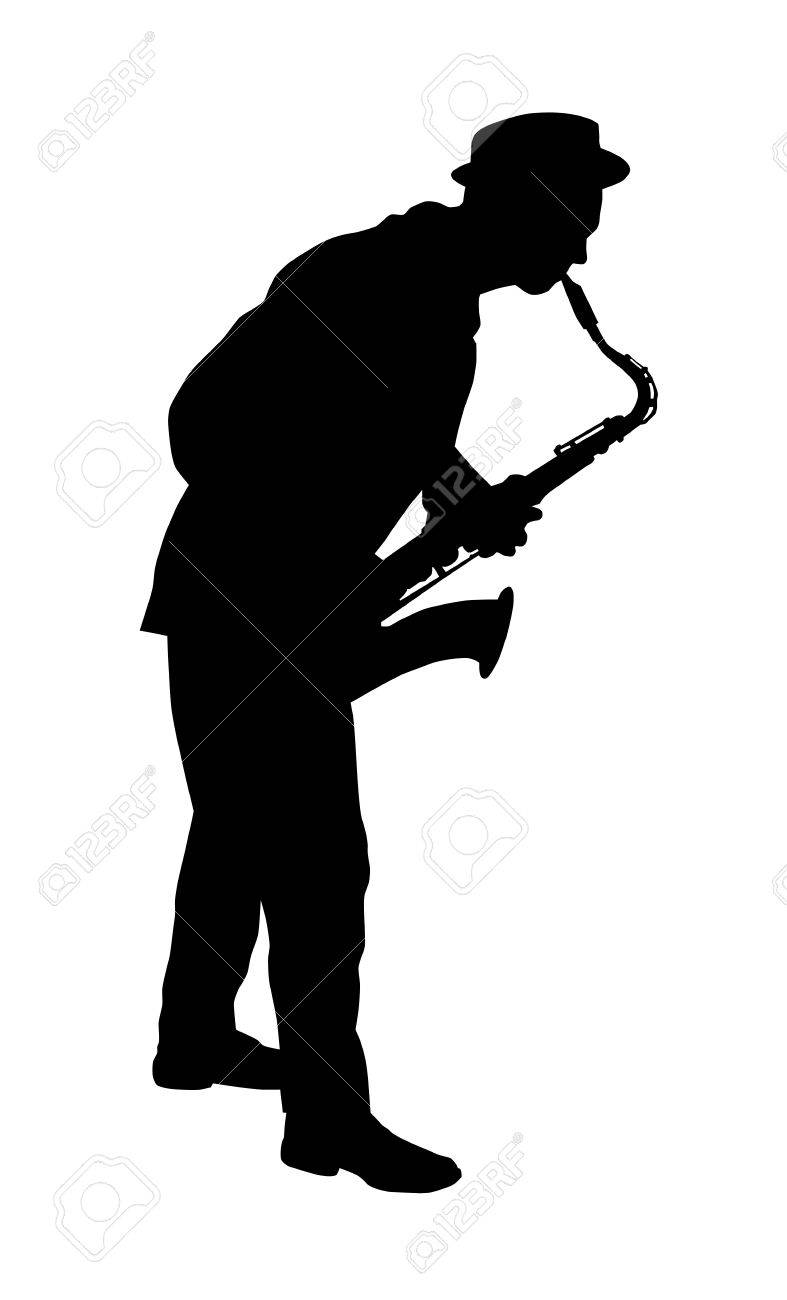 Detail Saxophone Silhouette Clip Art Nomer 47