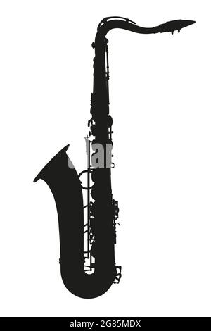 Detail Saxophone Silhouette Vector Nomer 11