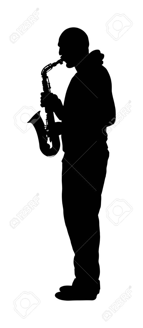 Detail Saxophone Silhouette Vector Nomer 34