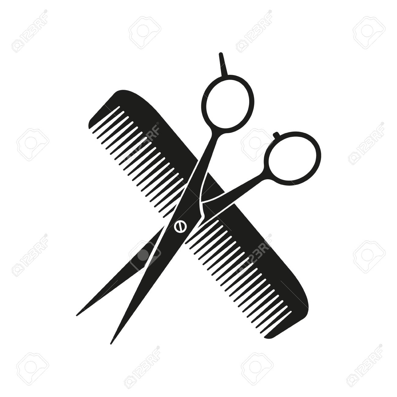 Detail Scissor And Comb Clipart Nomer 43