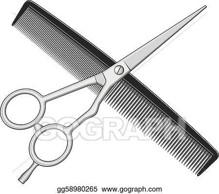 Detail Scissors And Comb Clipart Nomer 12
