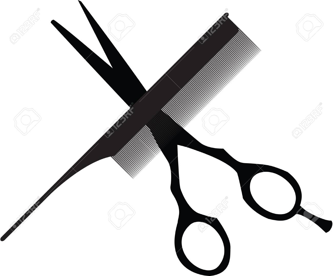 Detail Scissors And Comb Clipart Nomer 28