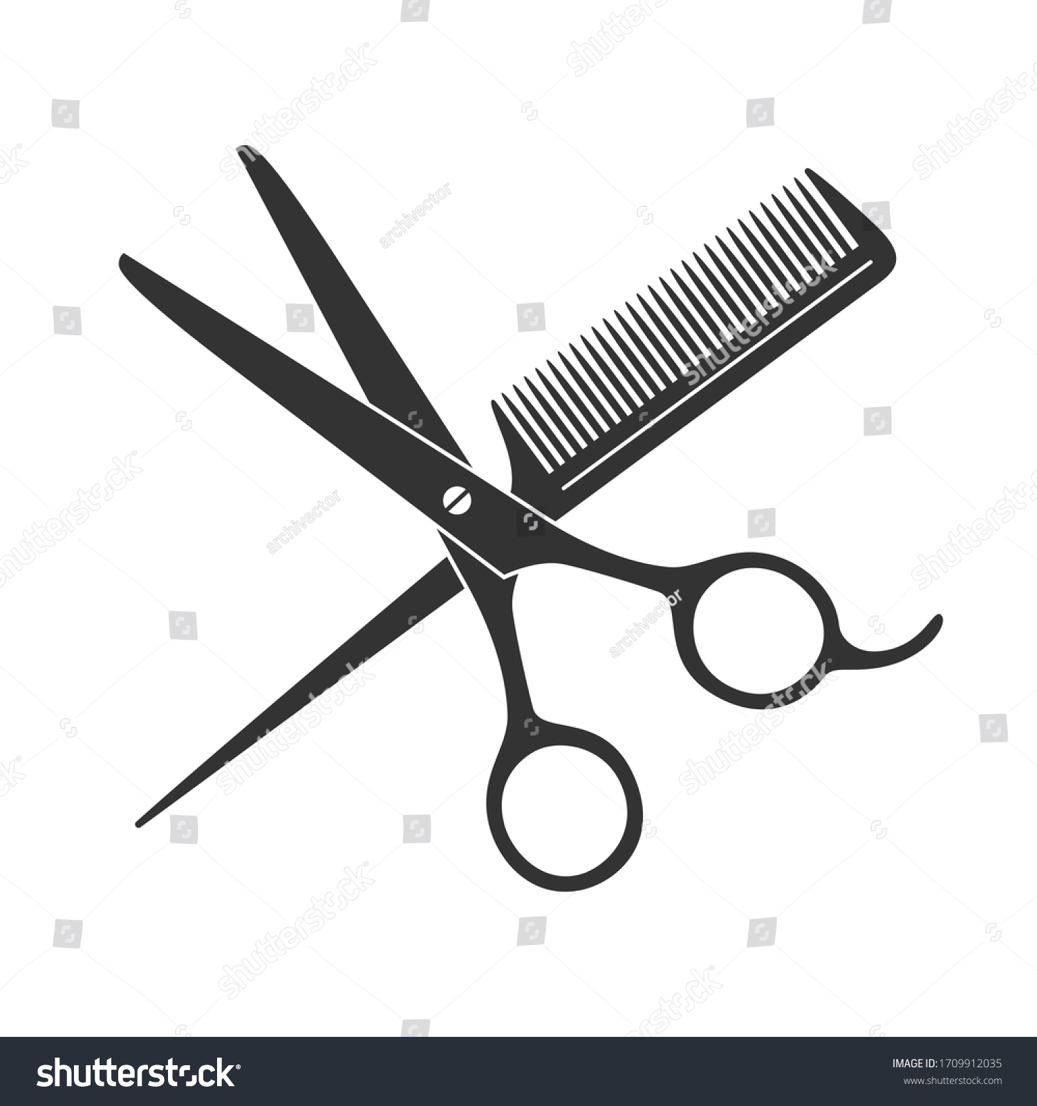 Detail Scissors And Comb Clipart Nomer 38