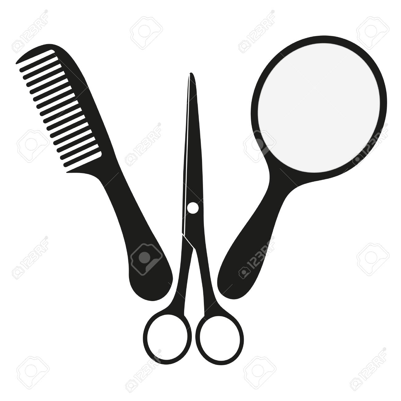 Detail Scissors And Comb Clipart Nomer 45