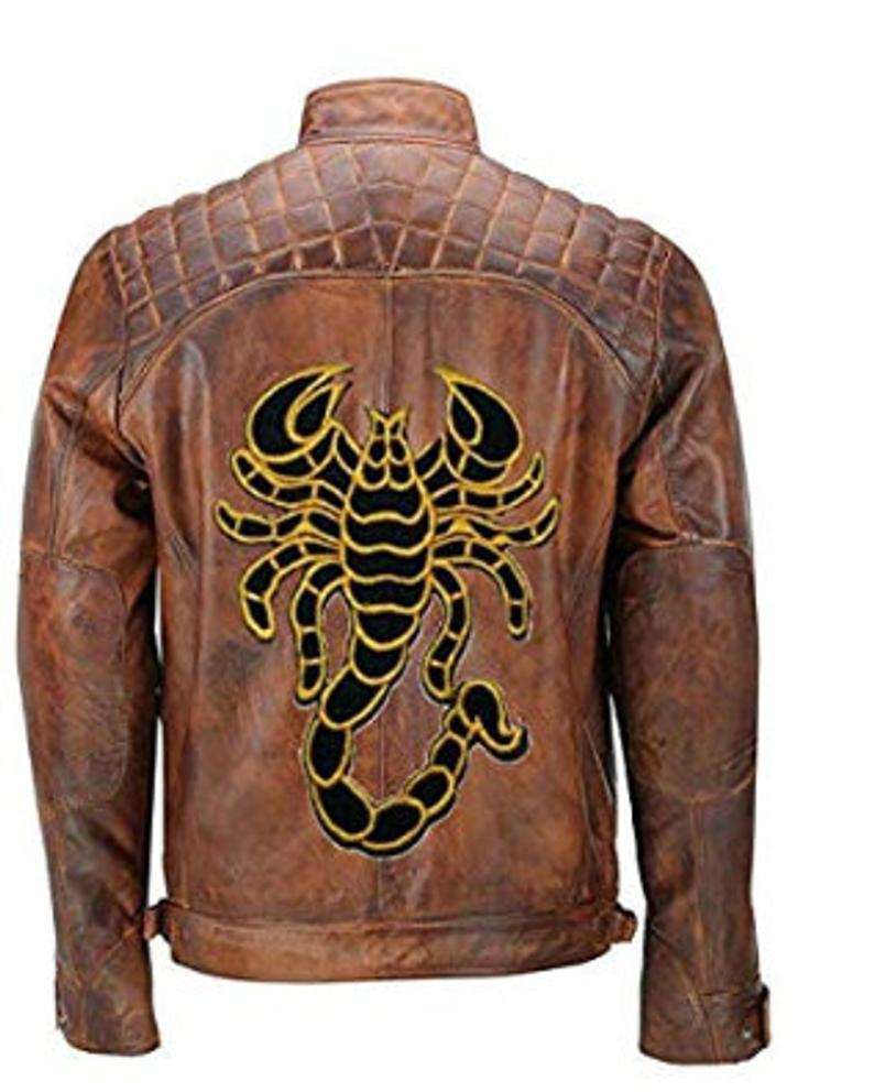 Detail Scorpion Leather Motorcycle Jacket Nomer 19