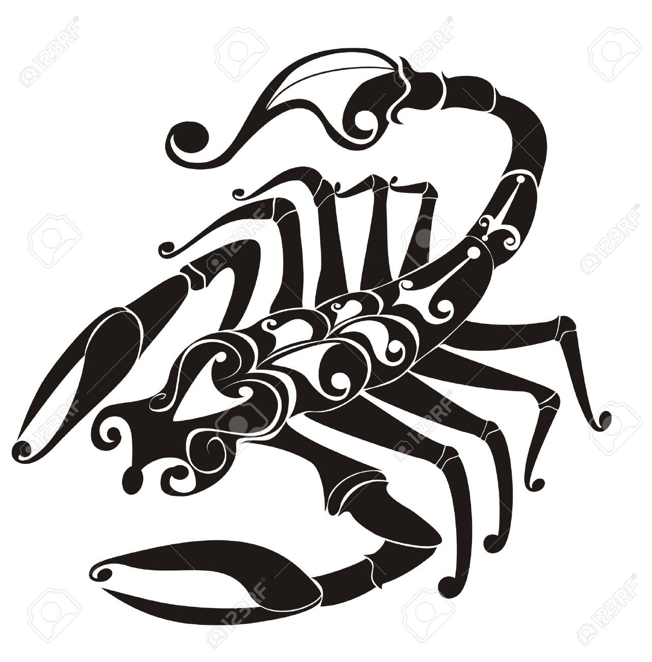Detail Scorpion Vector Image Nomer 24