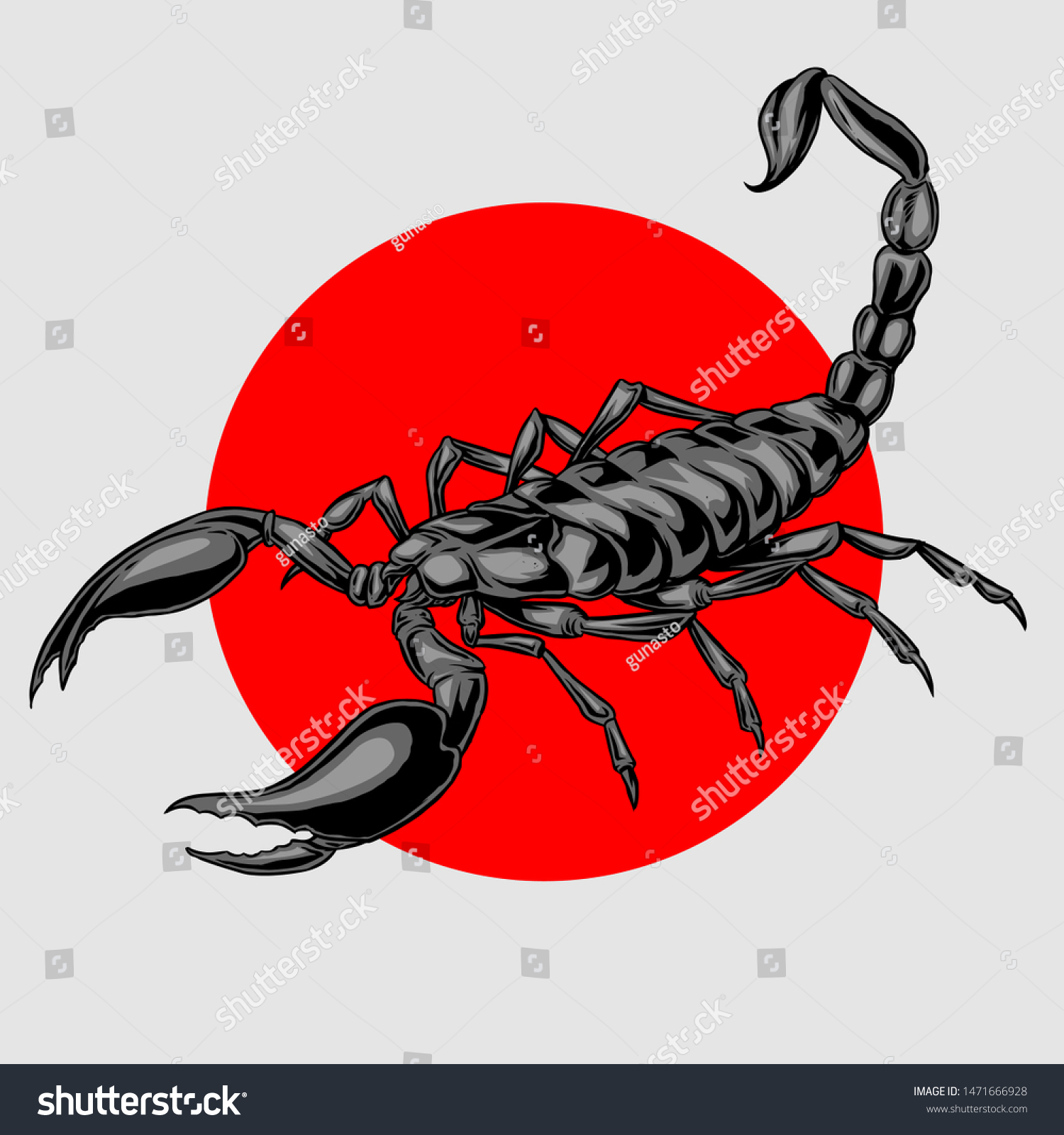 Detail Scorpion Vector Image Nomer 37