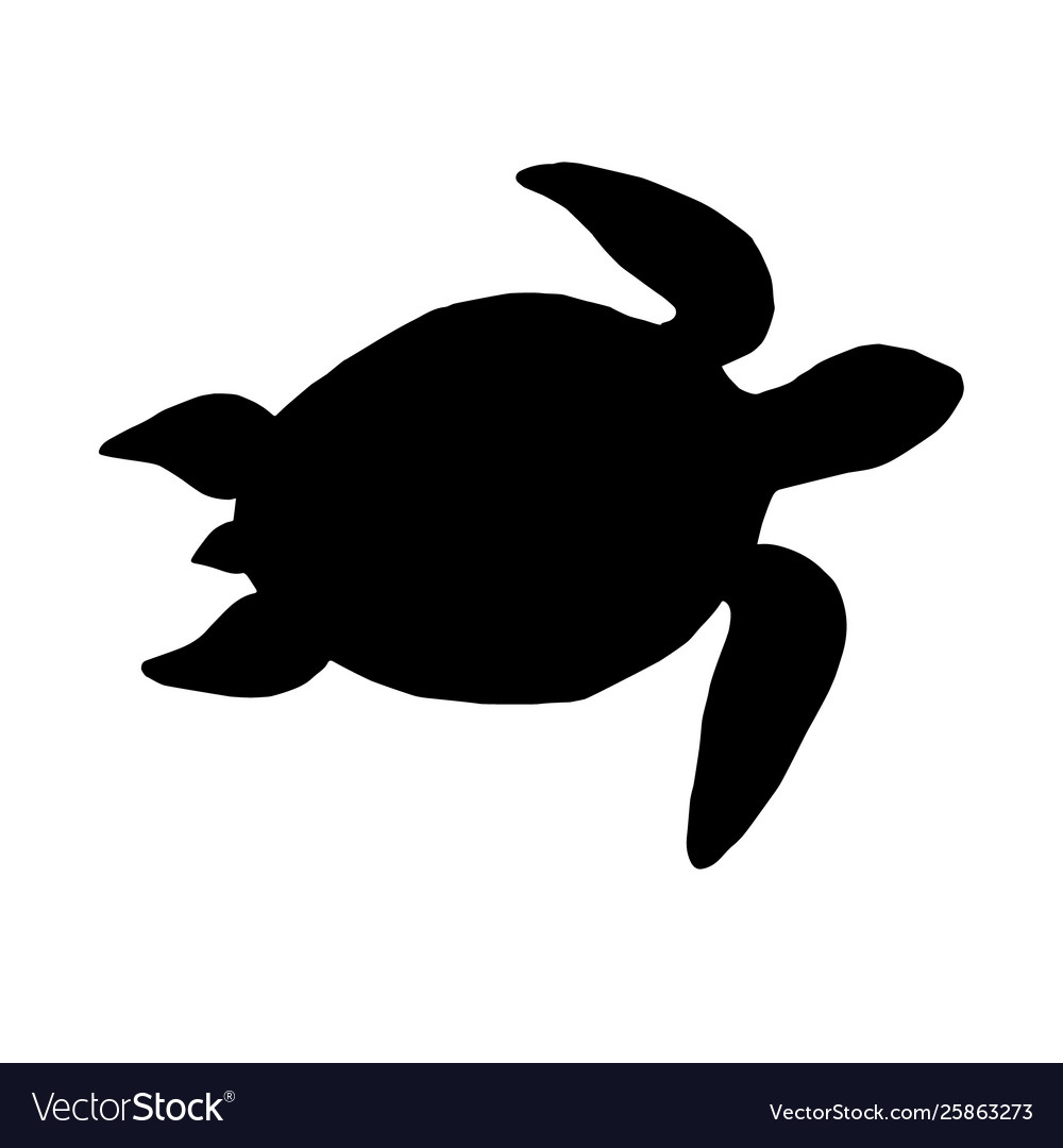 Sea Turtle Silhouette Vector - KibrisPDR