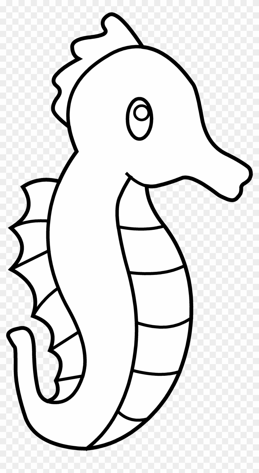 Detail Seahorse Black And White Clipart Nomer 10