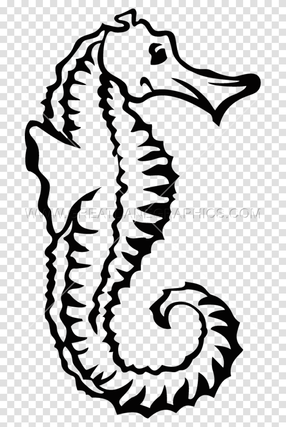 Detail Seahorse Black And White Clipart Nomer 17