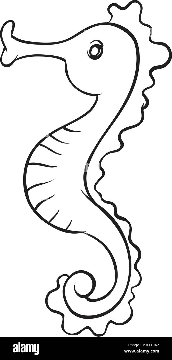 Detail Seahorse Black And White Clipart Nomer 24