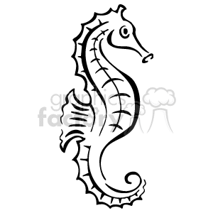 Detail Seahorse Black And White Clipart Nomer 7