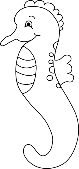 Detail Seahorse Clipart Black And White Nomer 17