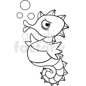 Detail Seahorse Clipart Black And White Nomer 38