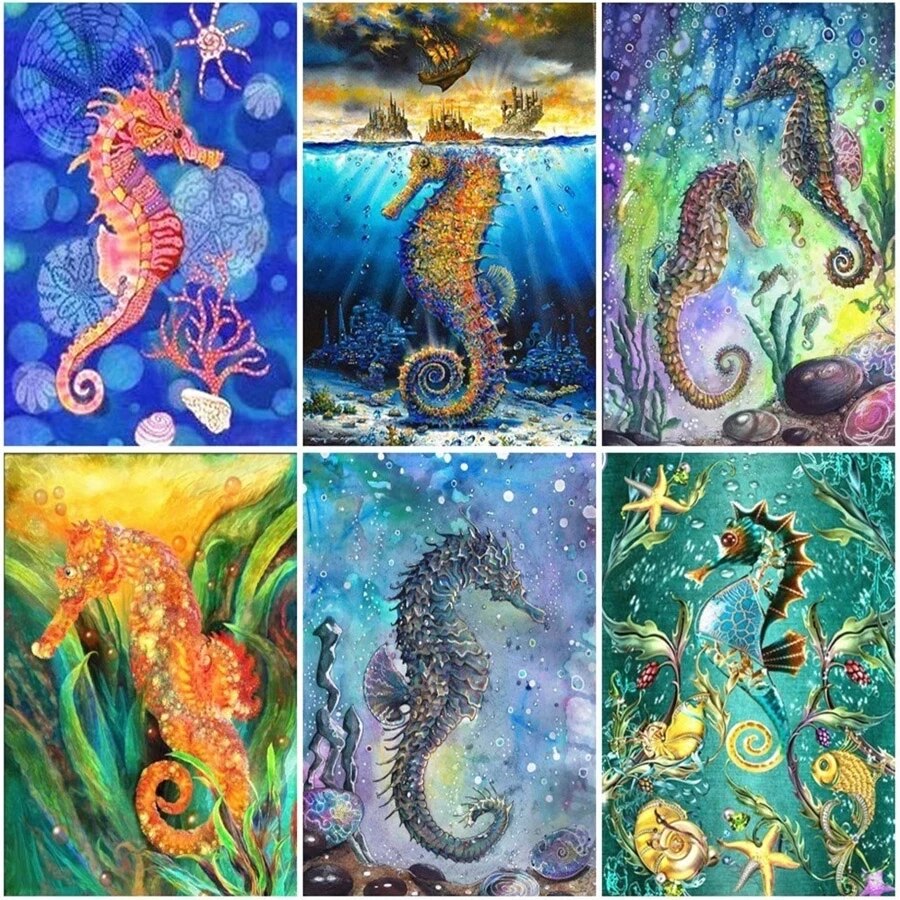 Detail Seahorse Diamond Painting Nomer 5