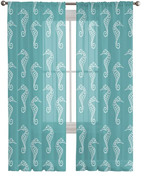 Seahorse Window Curtains - KibrisPDR