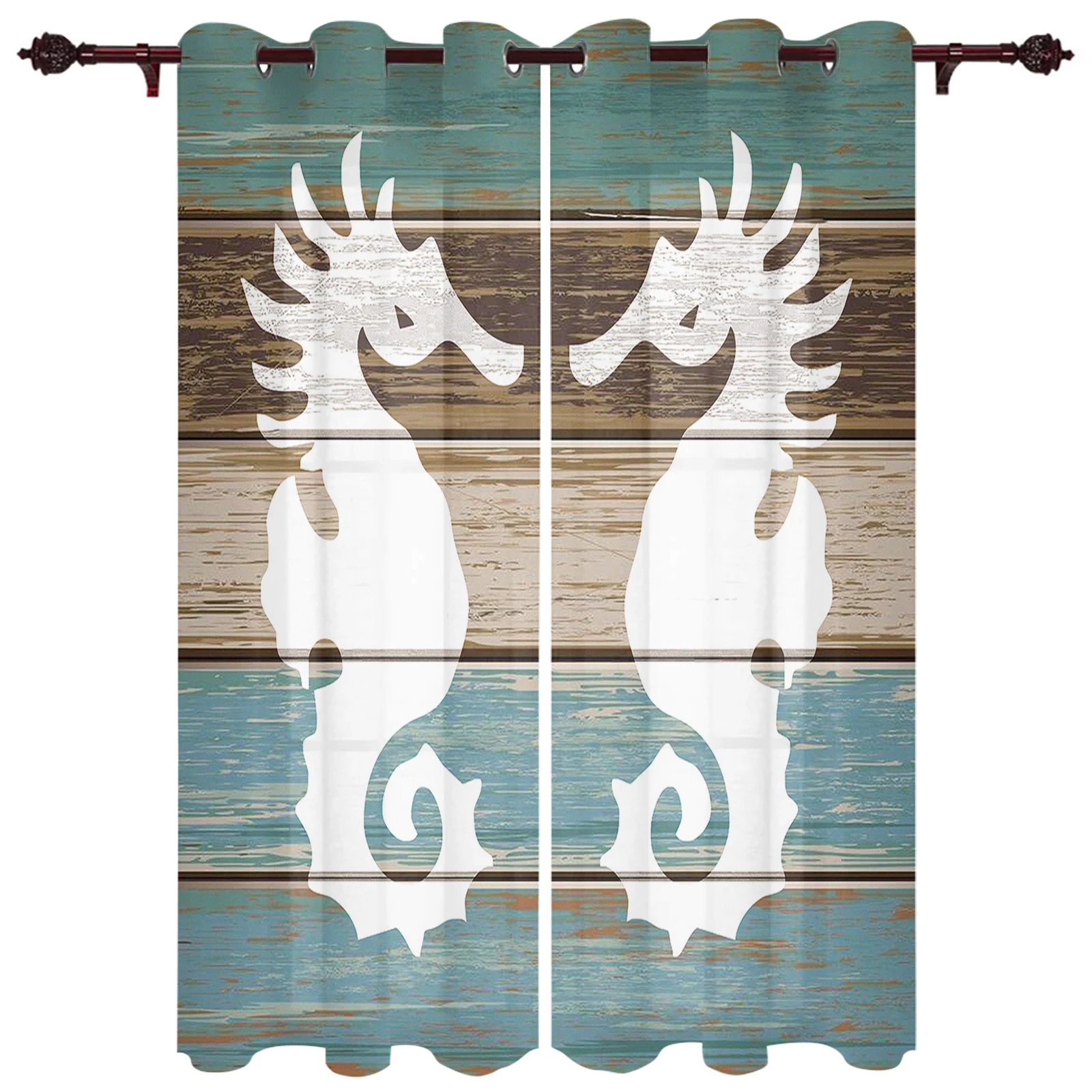 Download Seahorse Window Curtains Nomer 56