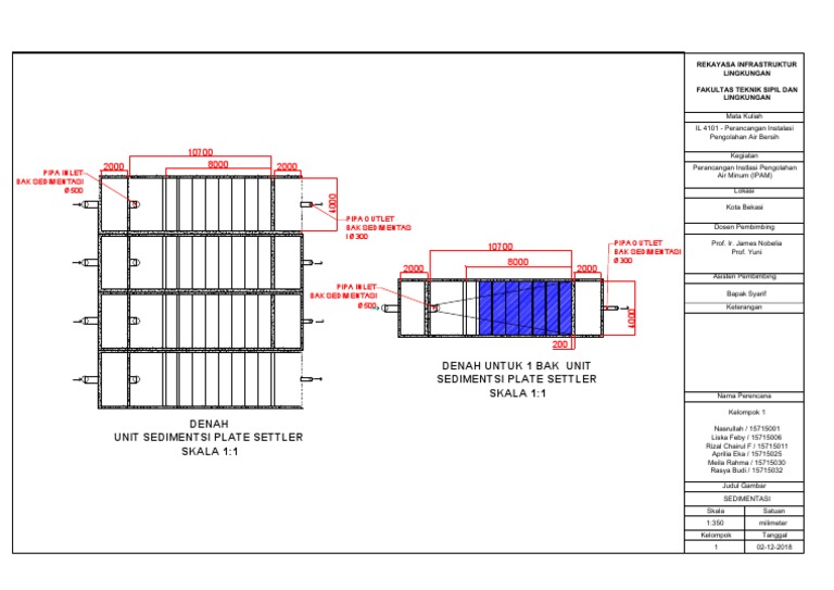 Detail Sedimentasi 1 Gambar Bak Sedimentasi 1 Per Unit Nomer 10