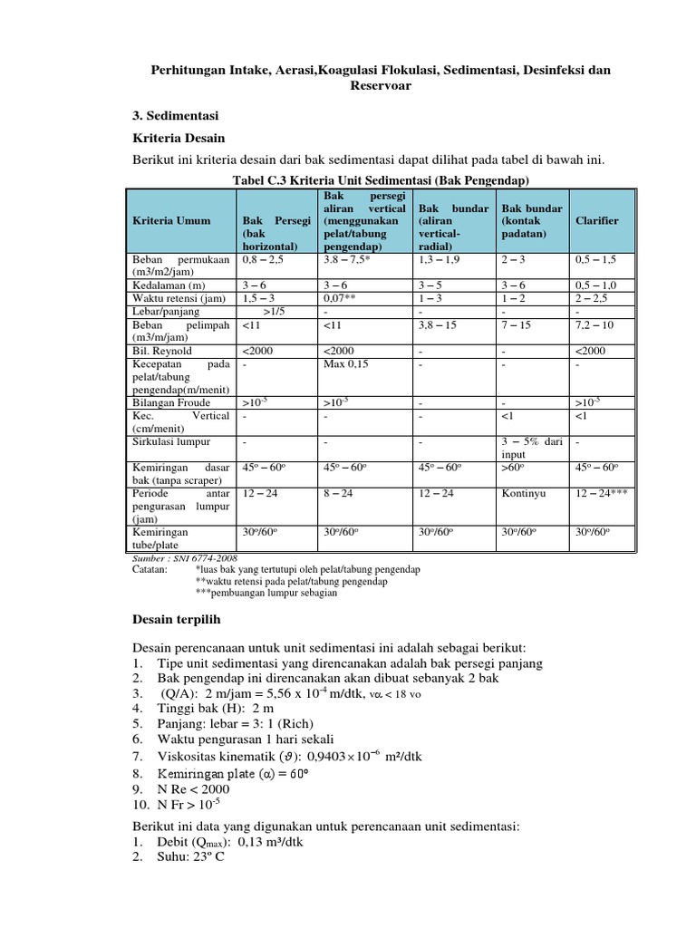 Detail Sedimentasi 1 Gambar Bak Sedimentasi 1 Per Unit Nomer 41