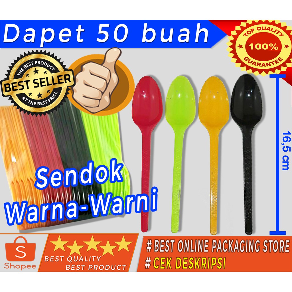 Detail Sendok Plastik Warna Warni Nomer 5