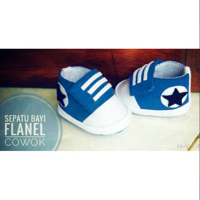 Detail Sepatu Bayi Kain Flanel Nomer 11