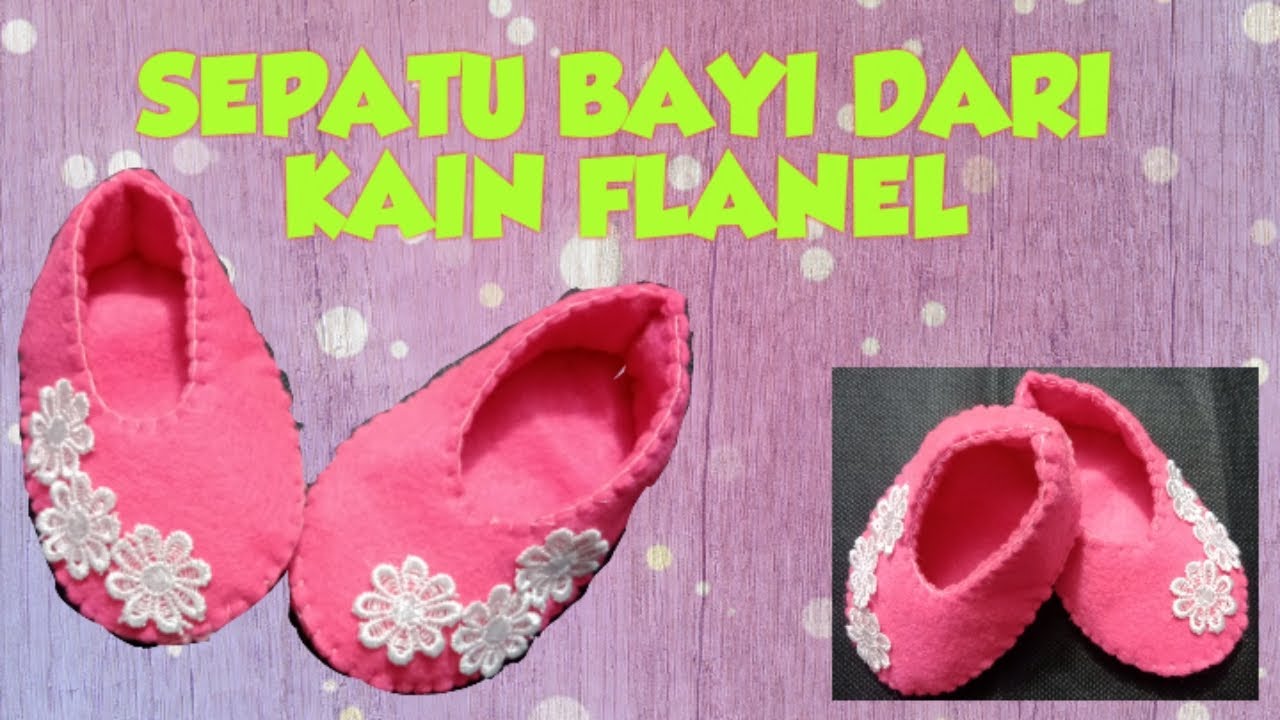 Detail Sepatu Bayi Kain Flanel Nomer 19