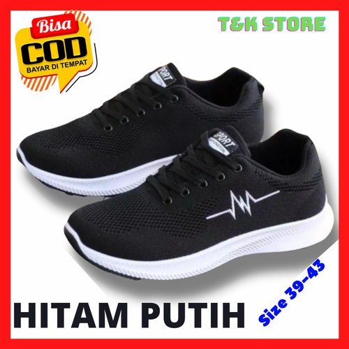 Detail Sepatu Hitam Putih Keren Nomer 17