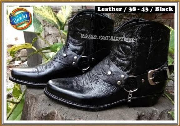 Detail Sepatu Koboi Pria Nomer 25