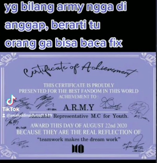 Detail Sertifikat Army Bts Asli Nomer 10