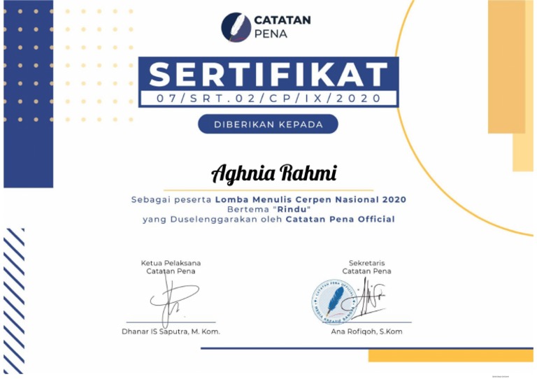 Detail Sertifikat Lomba Puisi Nomer 17