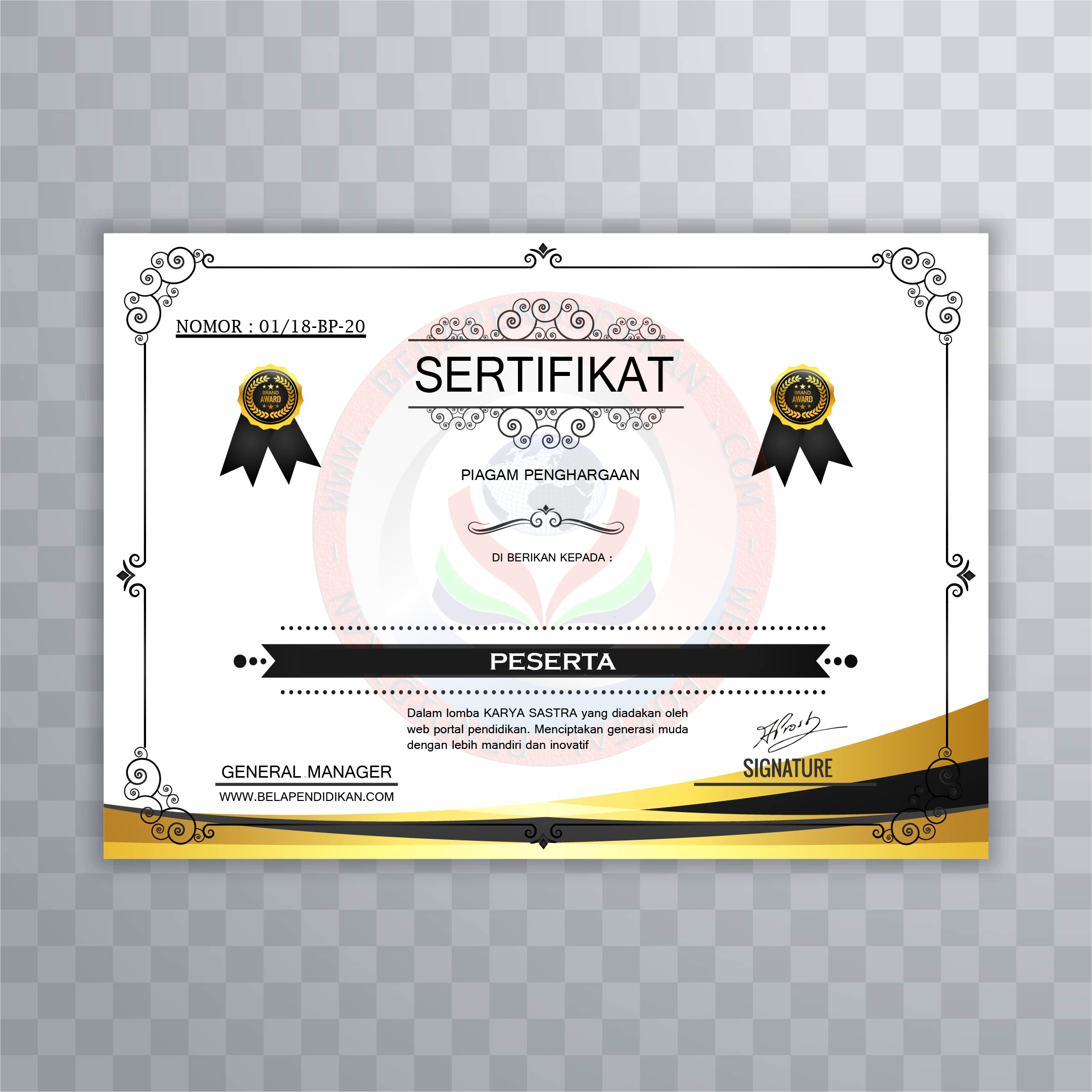 Detail Sertifikat Lomba Puisi Nomer 27