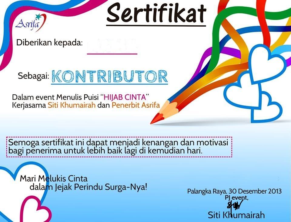 Detail Sertifikat Lomba Puisi Nomer 33