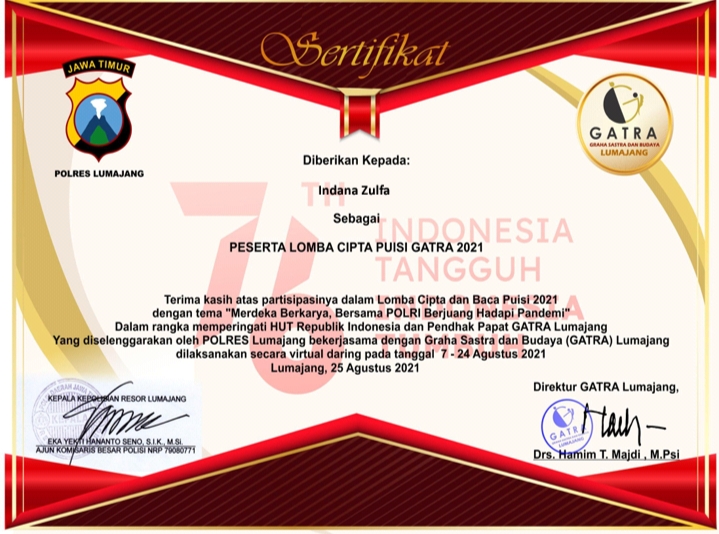 Detail Sertifikat Lomba Puisi Nomer 36