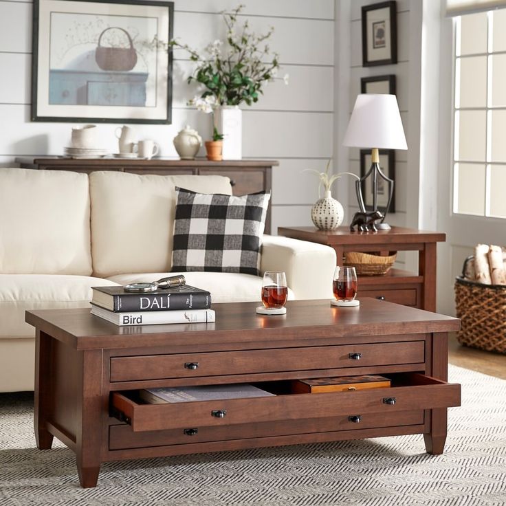Detail Walnut Cherry Navigator Coffee Table Nomer 4