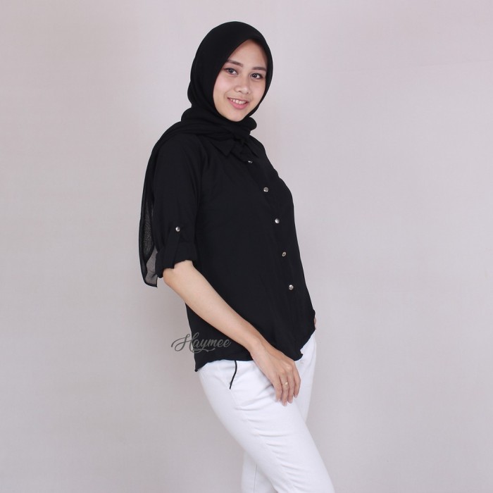 Detail Setelan Kemeja Hitam Wanita Nomer 2