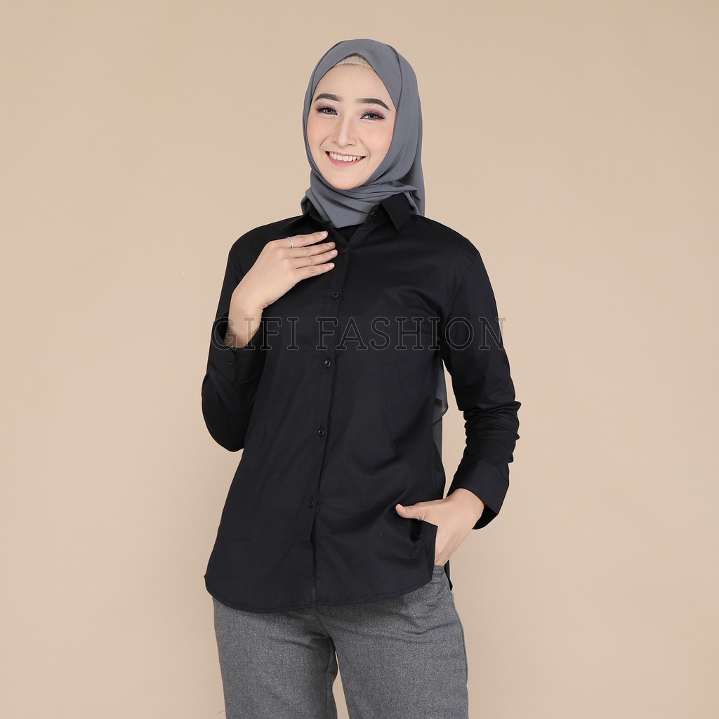 Detail Setelan Kemeja Hitam Wanita Nomer 37