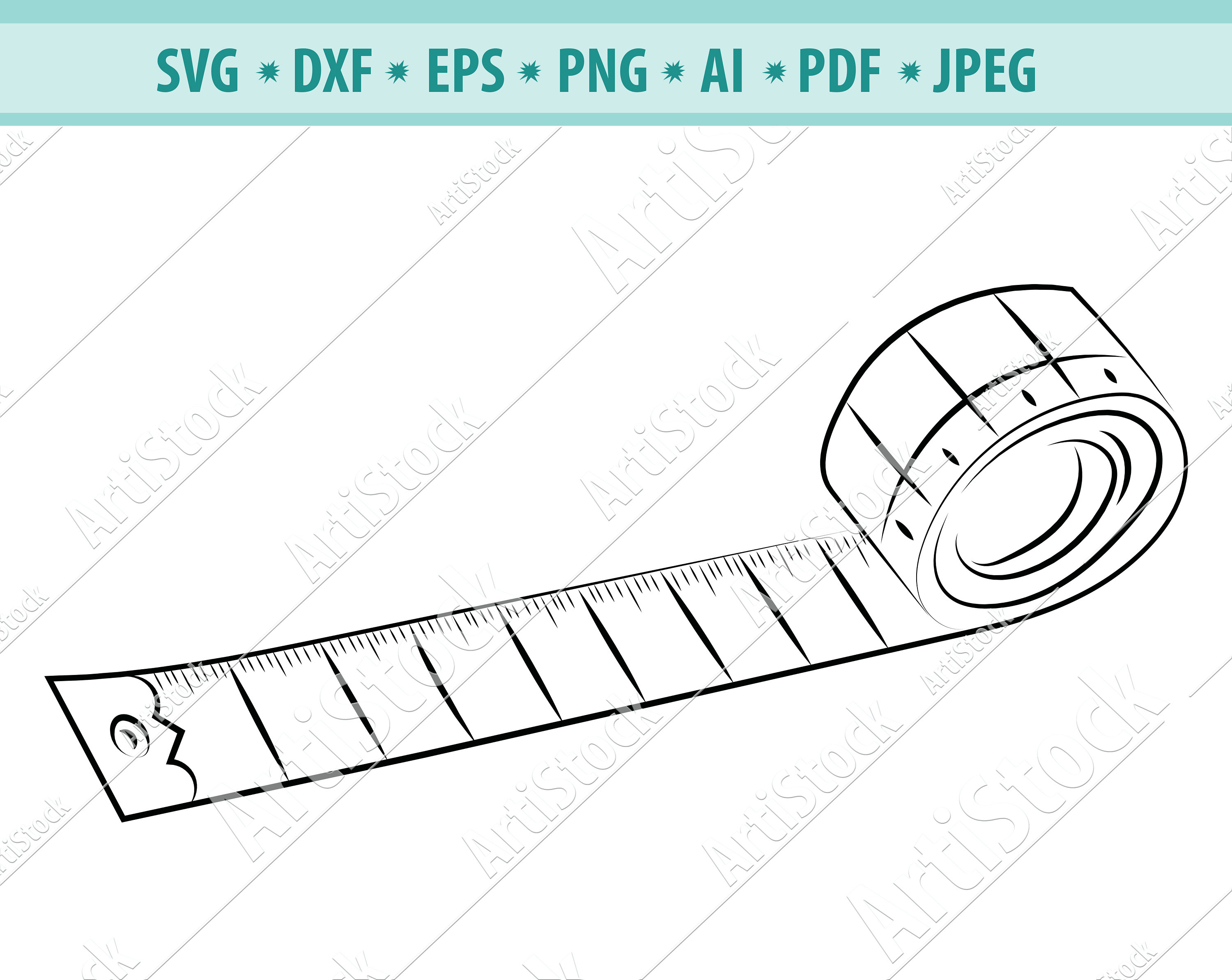 Detail Sewing Tape Measure Clipart Nomer 24