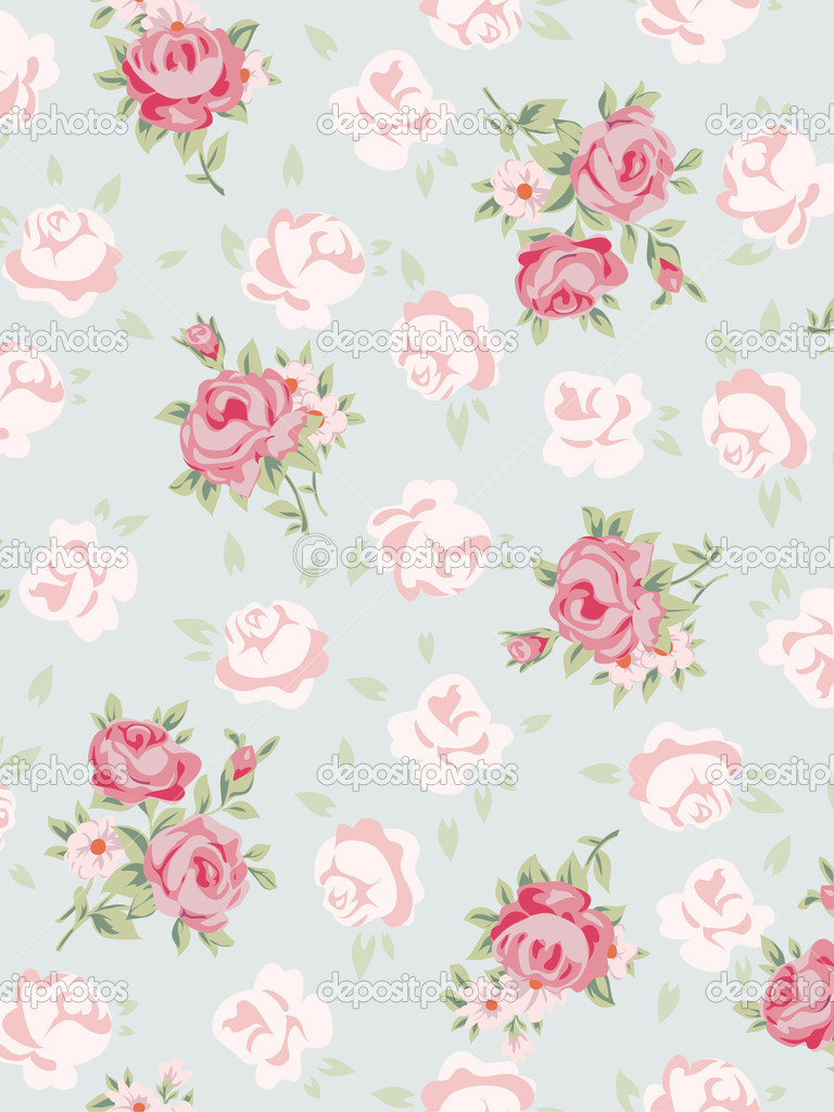 Detail Shabby Chic Flower Wallpaper Nomer 18