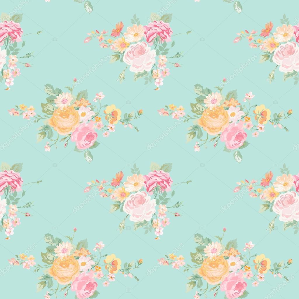 Detail Shabby Chic Flower Wallpaper Nomer 42