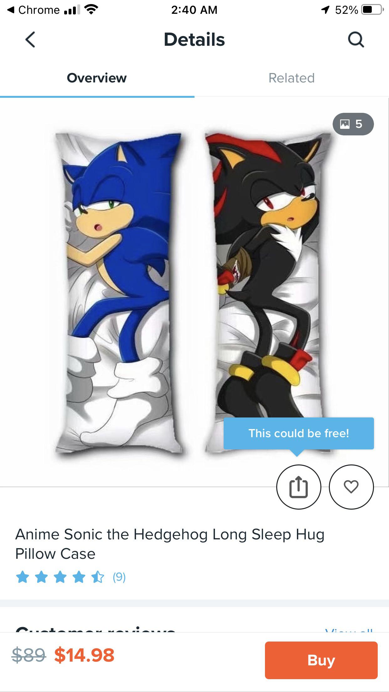 Detail Shadow The Hedgehog Body Pillow Nomer 55